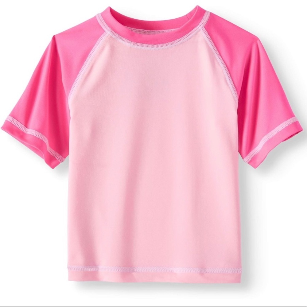 New Baby Girl Short Sleeve Rashguard Swim Shirt